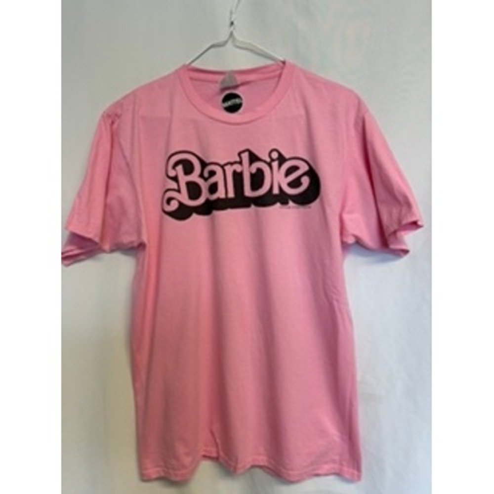 Barbie Mattel Pink Graphic Logo T-Shirt Port & Company Fan Favorite Medium